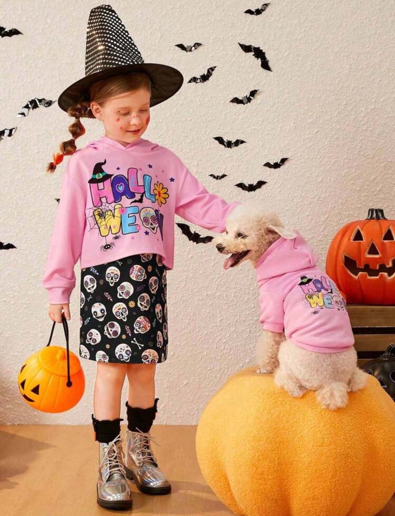 Pink Fleece Halloween Hoodie