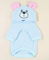 Baby Blue Fleece for Big Dogs – Pink Ears & Paws Design