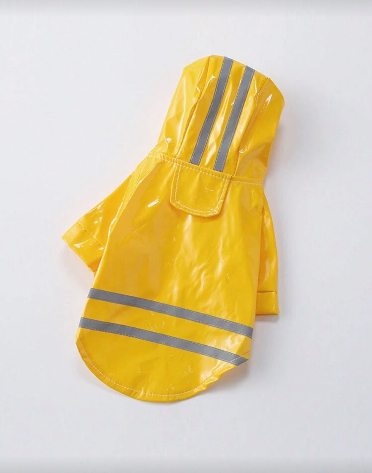 Pu Reflective Strip Dog Raincoat-Yellow