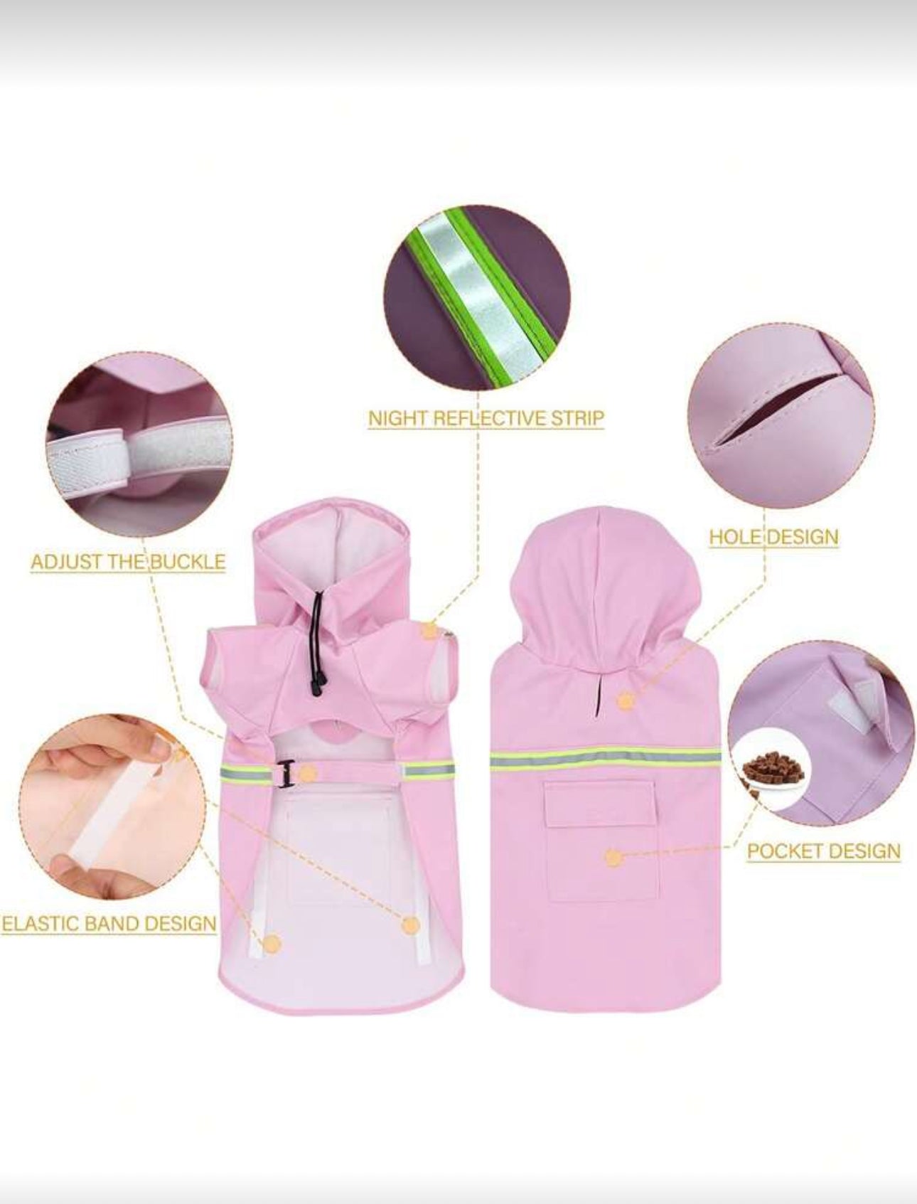 Purple Reflective Raincoat-small & medium Dogs