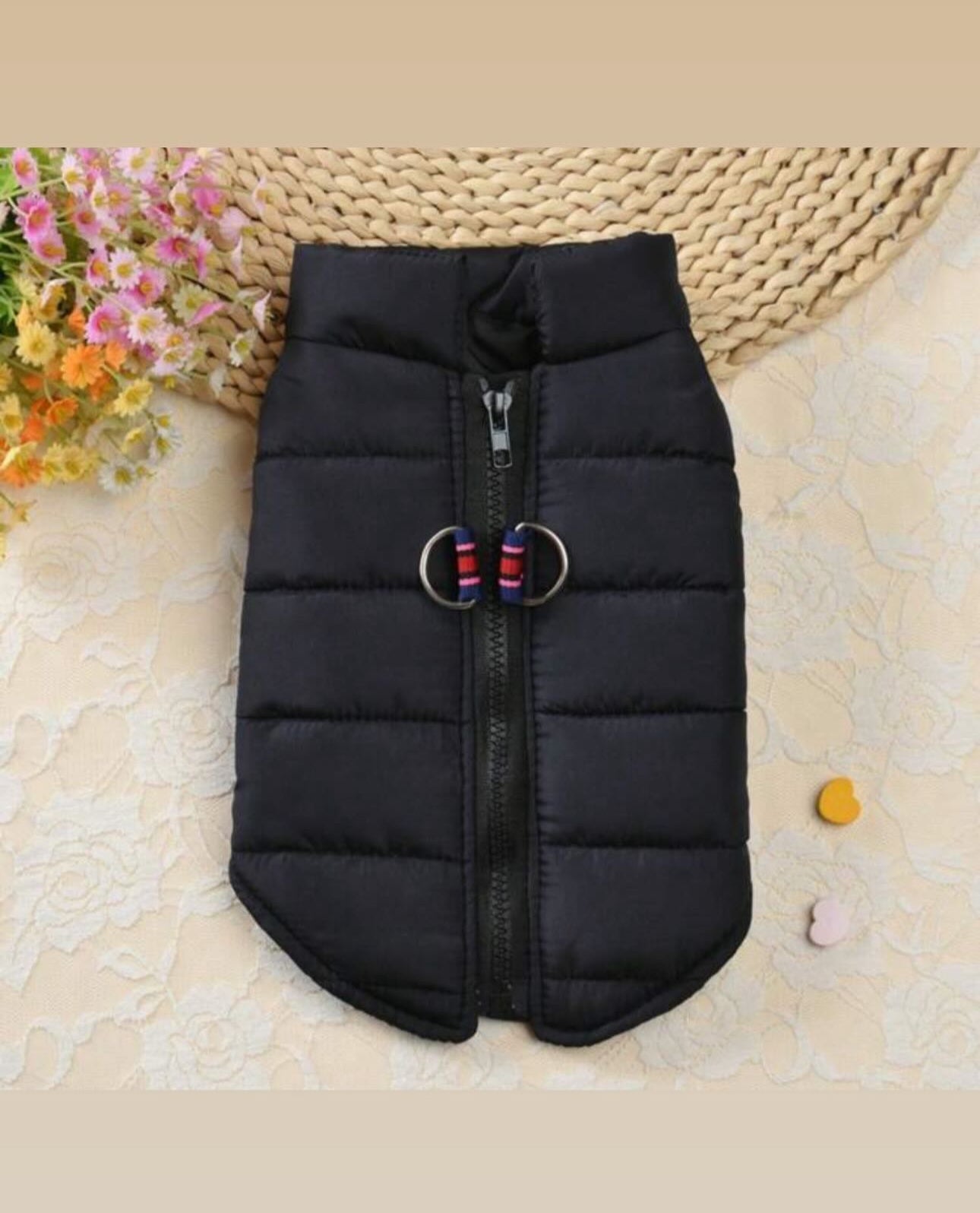 Small Black Zipper Pet Vest