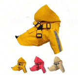 Waterproof Dog Raincoat with Hood & Zipper –Reflective,Adjustable,Harness & Treat Pocket