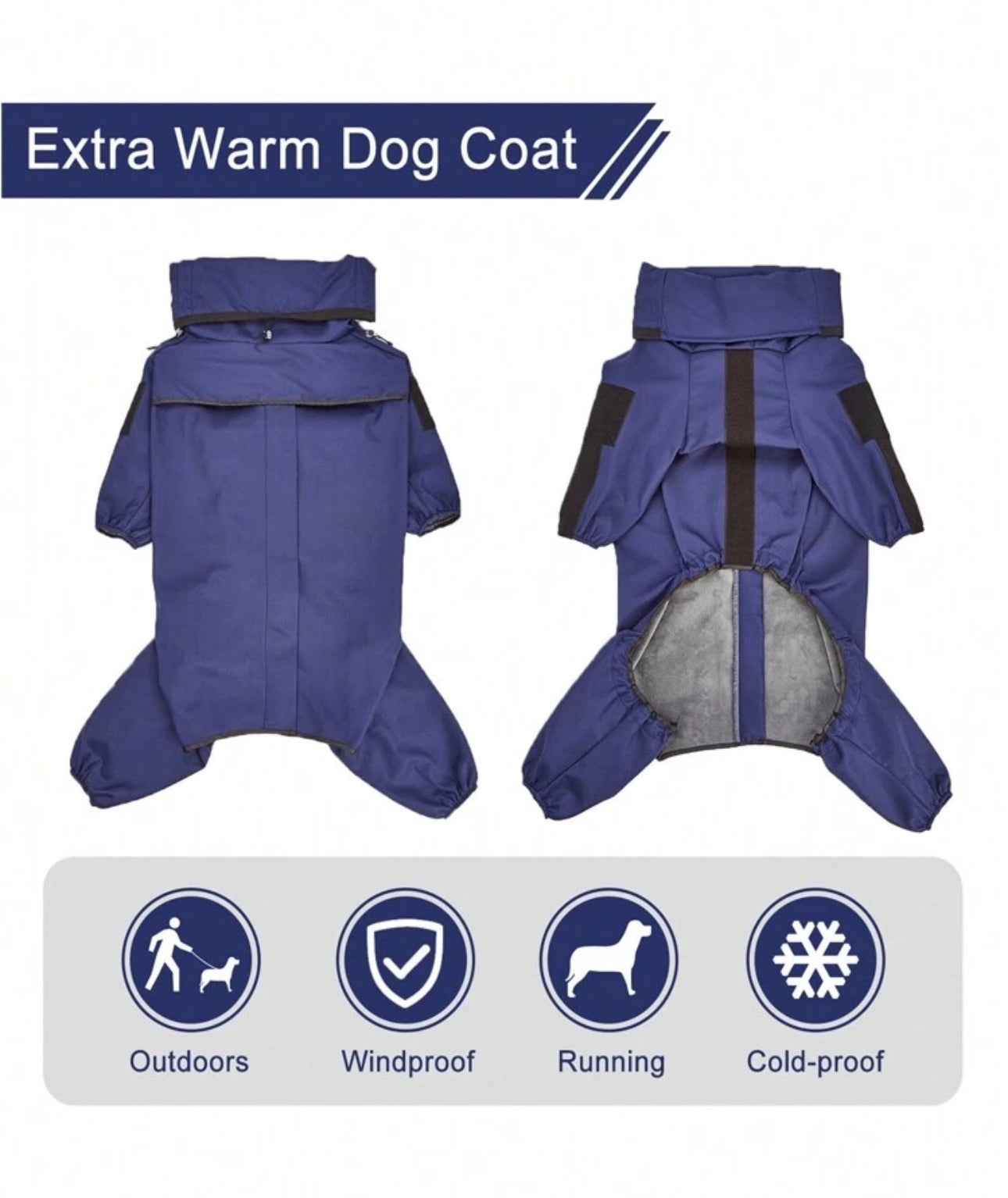Navy Blue Fleece Raincoat