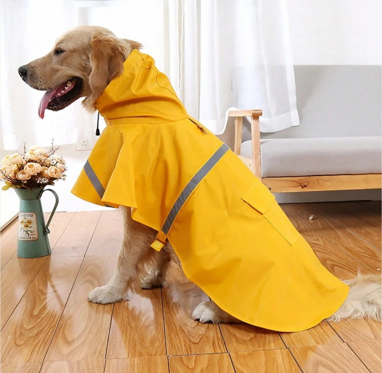 Yellow Reflective Raincoat