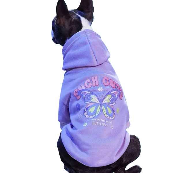Cute Butterfly Fleece Dog Hoodie 🦋