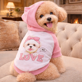 White & Pink Fleece Hoodie