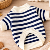 Navy Blue Bear Wool Sweater