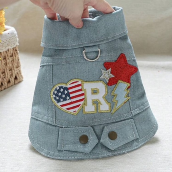 Denim Jeans Vest with Neck