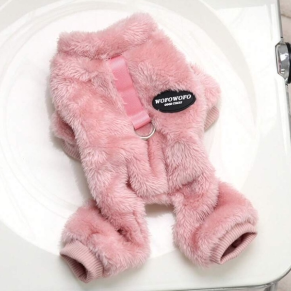 Pink fluffy pet coat
